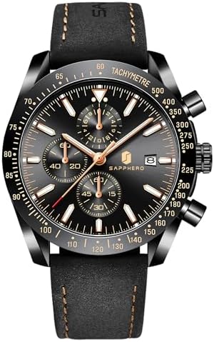 BY BENYAR Mens Watches Chronograph Analog Quartz Movement Stylish Sports Designer Wrist Watch 30M Waterproof Elegant Gift for Men — image 2