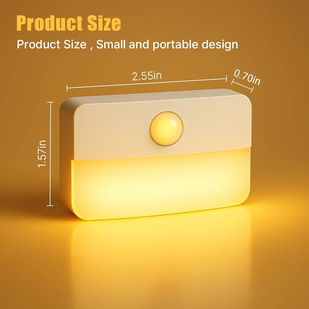 8 Pack Motion Sensor Stair Light for Indoor, Battery Operated Closet Lights, Wireless Stick on Anywhere Hallway Lamp, Portable Led Night Lamps for Bedroom Under Cabinet Kitchen — image 7