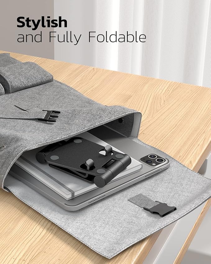 Nulaxy Dual Folding Cell Phone Stand, Fully Adjustable Foldable Desktop Phone Holder Cradle Dock Compatible with Phone 16 15 14 13 12 11 Pro Xs Xs Max Xr X 8, Nintendo Switch, All Phones — image 4