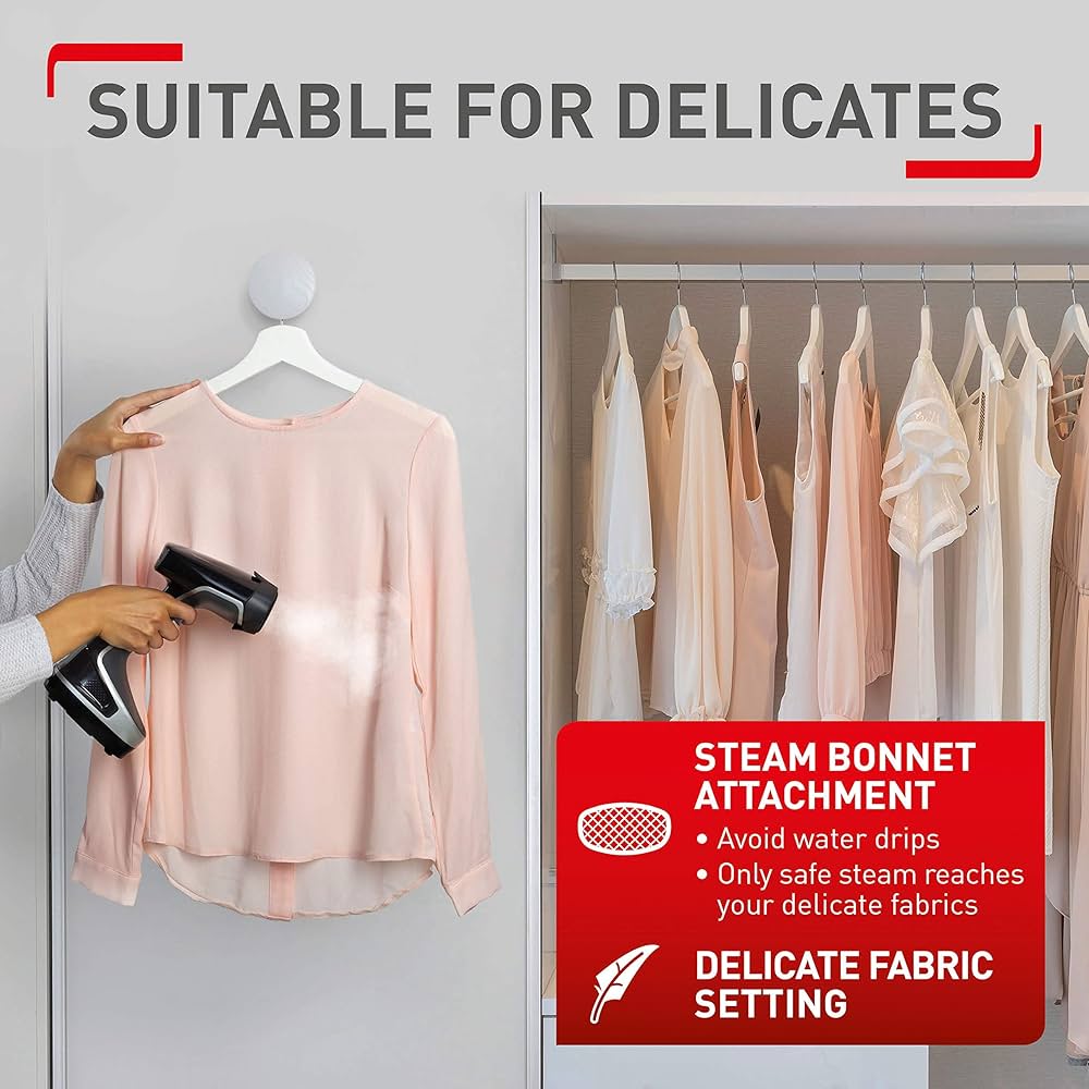 Tefal Access Steam+ Handheld Clothes Steamer, 1600 W, Black And Silver, DT8150, 115 X 145 X 275mm — image 7