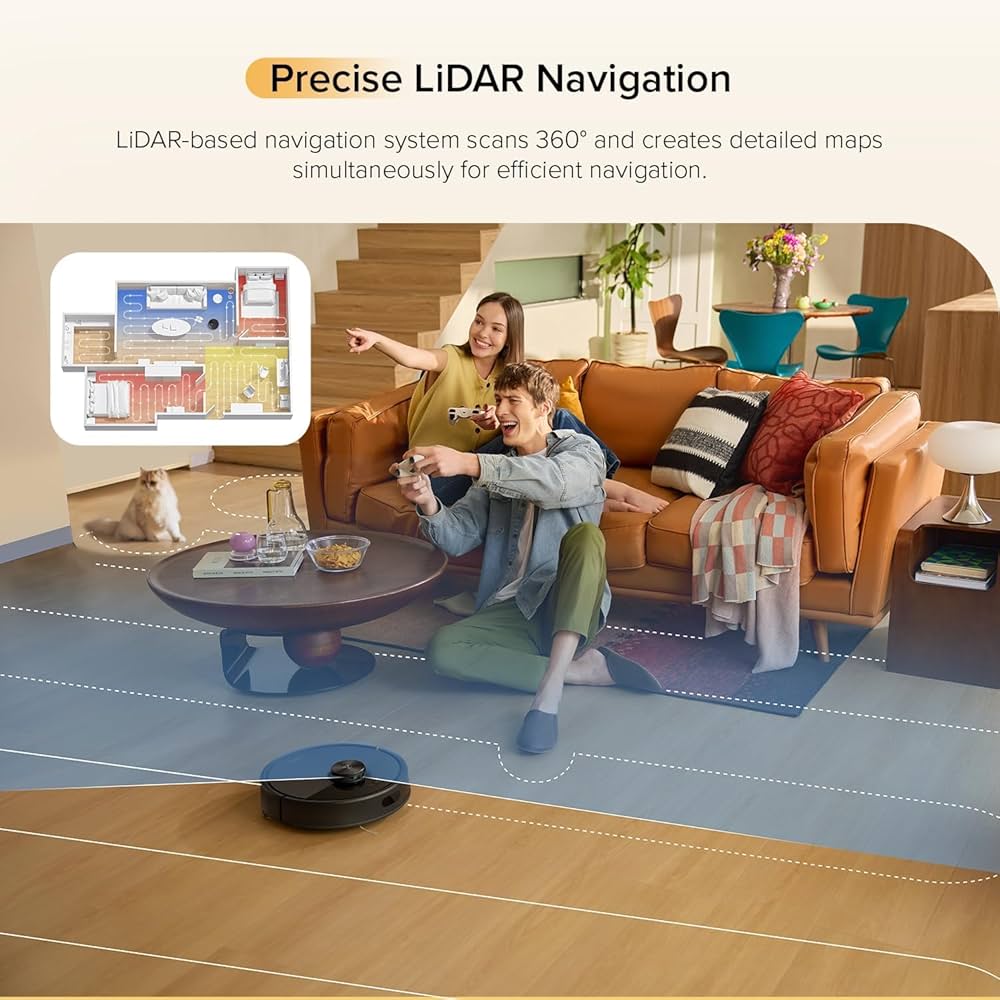 roborock Q7 TF(Upgraded from Q5 Pro) Robot Vacuum and Mop Combo, 10,000Pa HyperForce Suction, Robotic Vacuum Cleaner, Dual Anti-Tangle System, APP-Control, LiDAR Navigation, for Pet Hair and Carpet — image 7