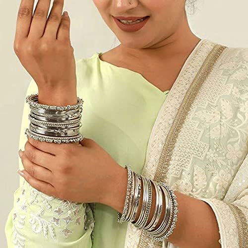 Shining Diva Fashion Set of 40 Bangles Set for Women | Oxidised Silver Plated Celebrity Inspired Jewellery | Latest Stylish Traditional Bangle for Girls and Women — image 3