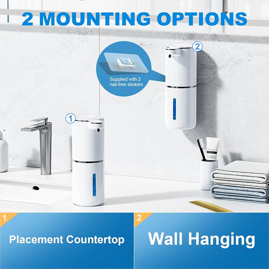 Automatic Soap Dispenser, 380 ml, Electric Wall Mounting, Non-Contact Automatic Soap Dispenser, USB Rechargeable with Infrared Motion Sensor for Bathroom, Kitchen, Office — image 6