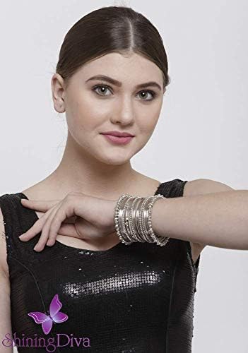 Shining Diva Fashion Set of 40 Bangles Set for Women | Oxidised Silver Plated Celebrity Inspired Jewellery | Latest Stylish Traditional Bangle for Girls and Women — image 7