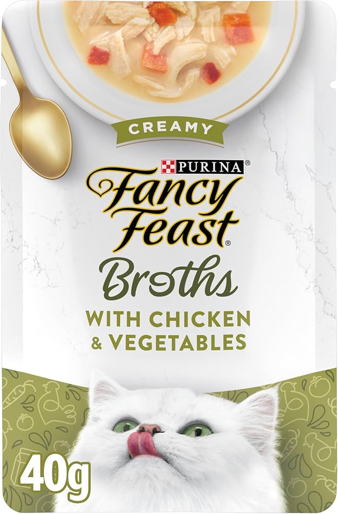Purina Fancy Feast Broths Chicken and Vegetables in a Decadent Silky Broth, 40 gm (Pack of 16) — image 4