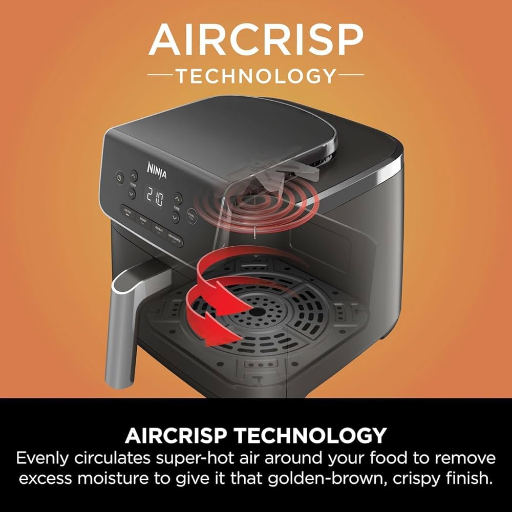 Ninja Air Fryer PRO 4.7L, Single Drawer, 4-in-1, Air Fry, Roast, Reheat, Dehydrate, Cooks 1-2 Portions, Digital, Non-Stick Drawer & Crisper Basket, 2000W, Black, AF140ME, 2 Years Warranty — image 6