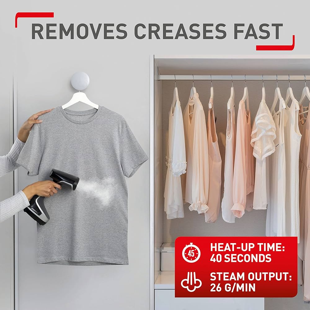 Tefal Access Steam+ Handheld Clothes Steamer, 1600 W, Black And Silver, DT8150, 115 X 145 X 275mm — image 3