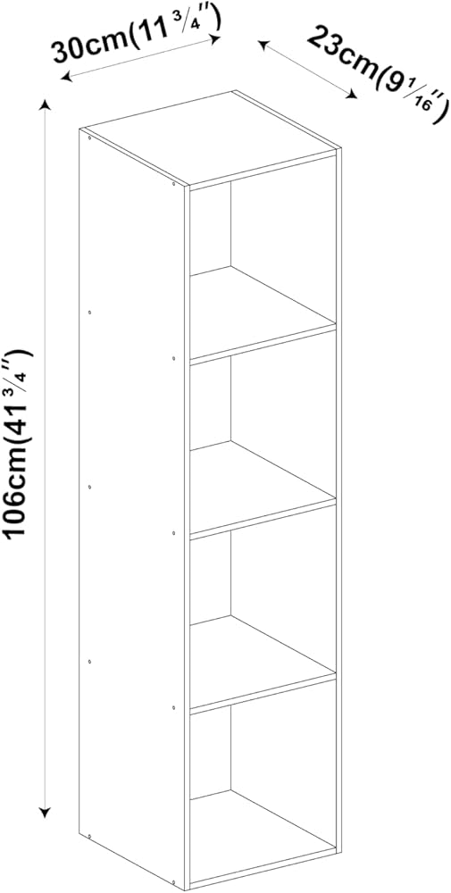 URBNLIVING Tier Wooden Bookcase Shelving Display Storage Shelf Unit Wood Shelves (White, 4 Shelf) — image 3