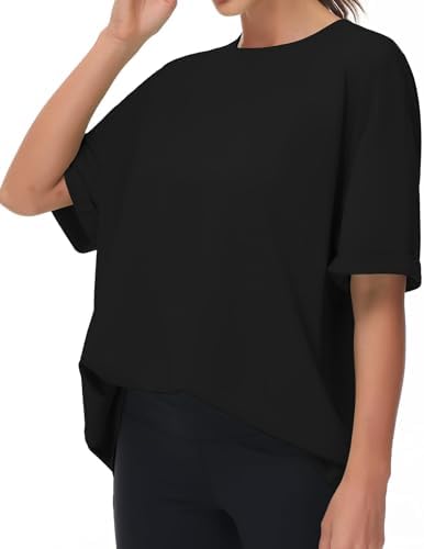 THE GYM PEOPLE Women's Casual Oversized T-Shirts Summer Crewneck Short Sleeve Workout Basic Tee Tops — image 2