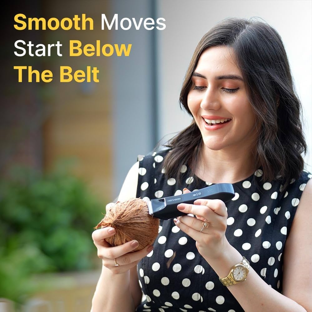 MENHOOD Balls and Body Grooming Trimmer 1.0 Pro for Men, IPX7 Waterproof, Wireless Charging with Type C Support & 150 Min Runtime, 4000K LED Light, Ceramic Blades for Below the Belt Grooming (Blue) — image 6