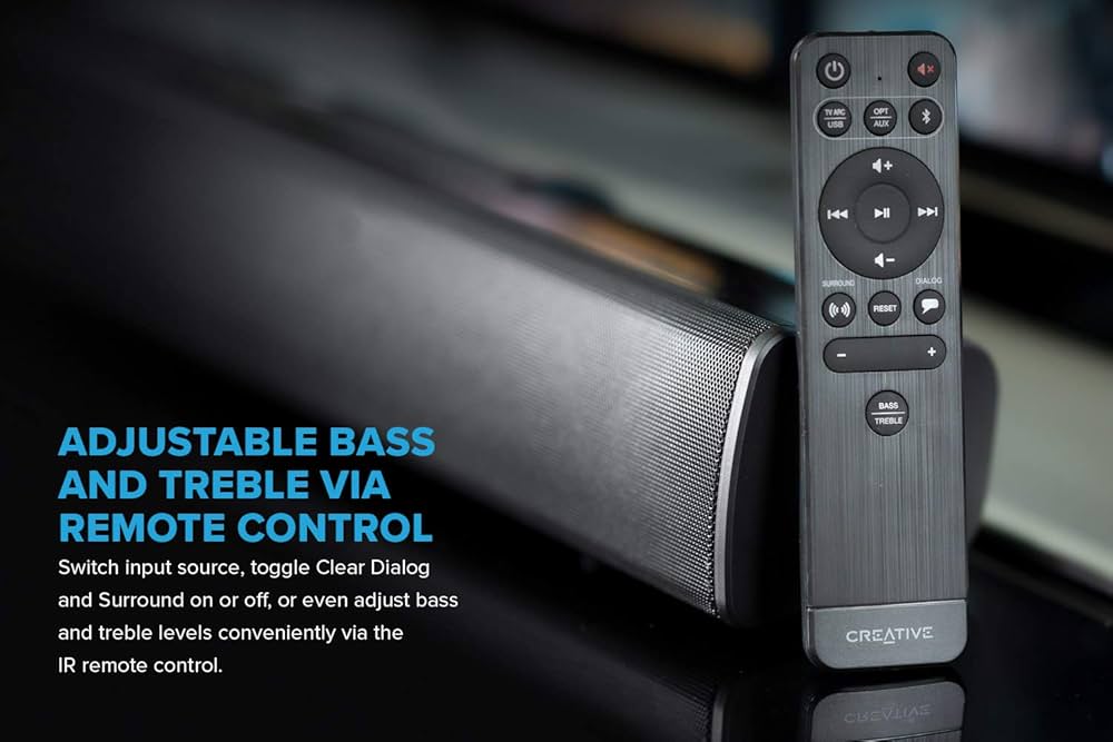 Creative Stage V2 2.1 Channel 160W Soundbar with Subwoofer, Clear Dialog and Surround by Sound Blaster, Bluetooth 5.0, TV ARC, Optical, and USB Audio,Adjustable Bass and Treble, for TV — image 6