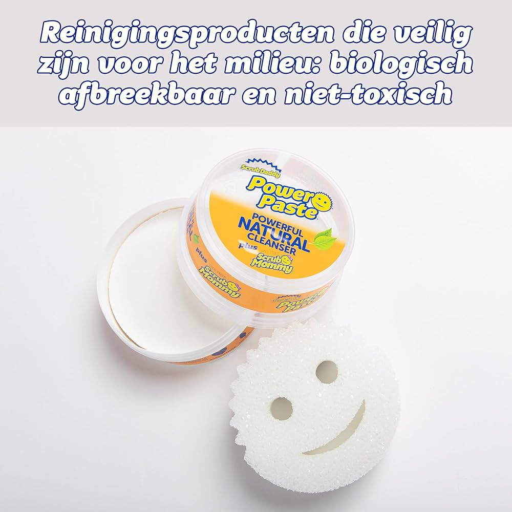 Scrub Daddy Power Paste, All Purpose Cleaning Product - Cleaner for Oven, Glass, Kitchen, Shower Door Screen, Hob, Tile, Stove & More - with Scrub Mommy Sponge,white,2 Count (Pack of 1),SDPWR — image 4