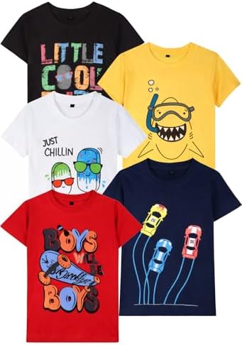 T2F Boys BYS-TSRT-02 T-Shirt (pack of 5)
