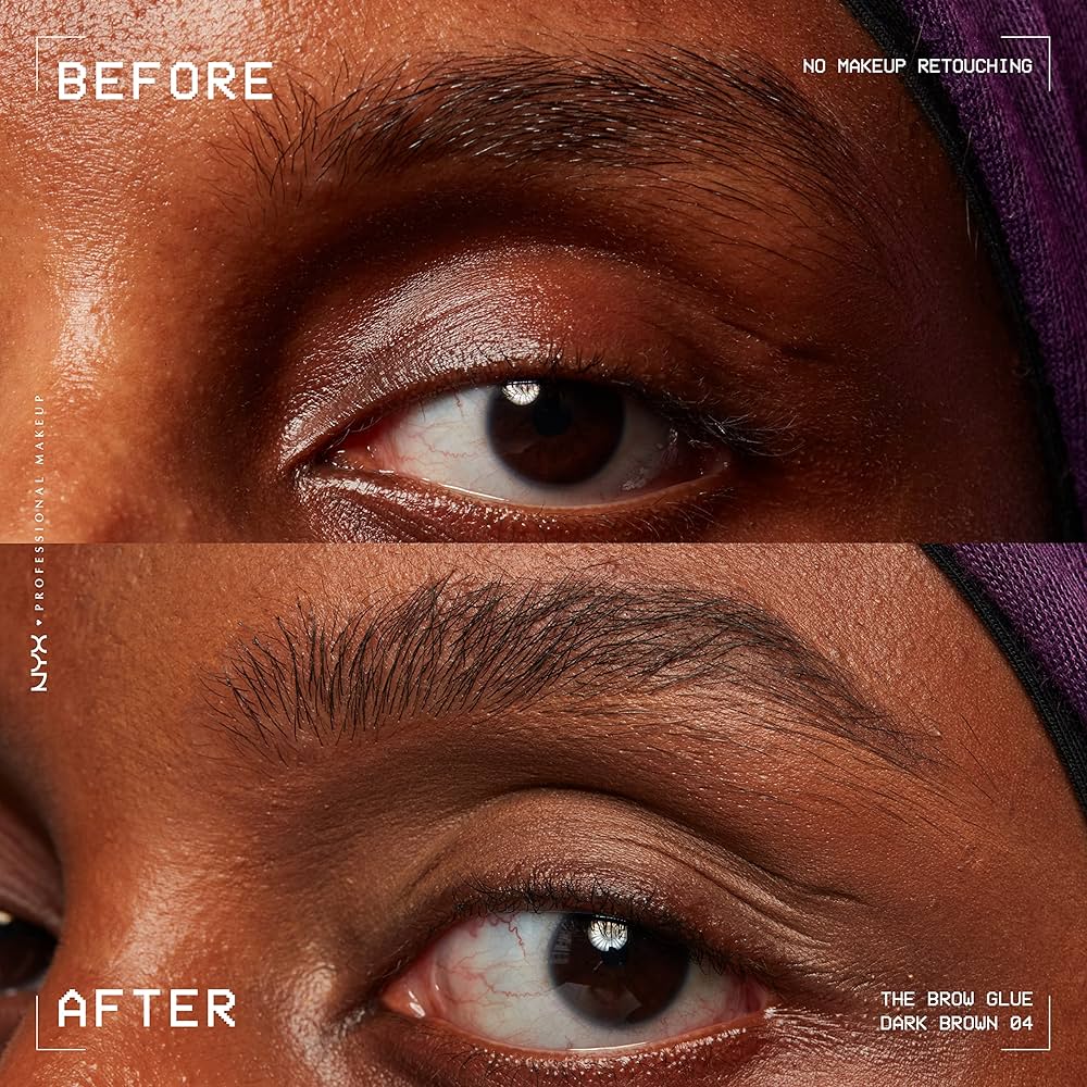 NYX Professional Makeup | The Brow Glue Instant Brow Styler, Longwear Hold and Flake-Resistant Formula, Non-Sticky, Vegan, Shade - Dark Brown 04 — image 3