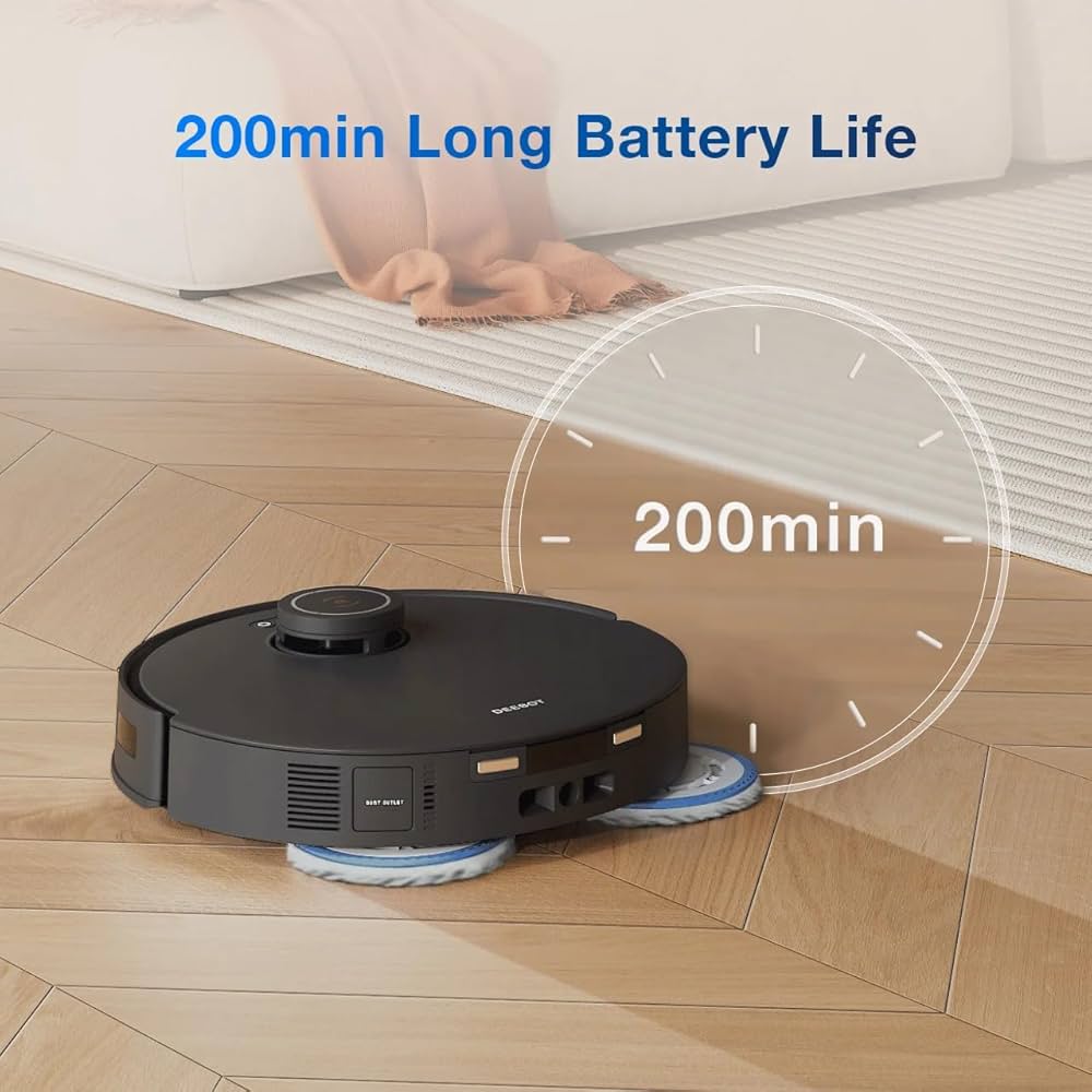 ECOVACS DEEBOT T30 PRO OMNI Robot Vacuum Cleaner with Mop function Hot Water, 11000Pa Powerful Suction, TruEdge Adaptive Mopping, Zero Tangle, TrueDetect 3D 3.0, Black — image 7