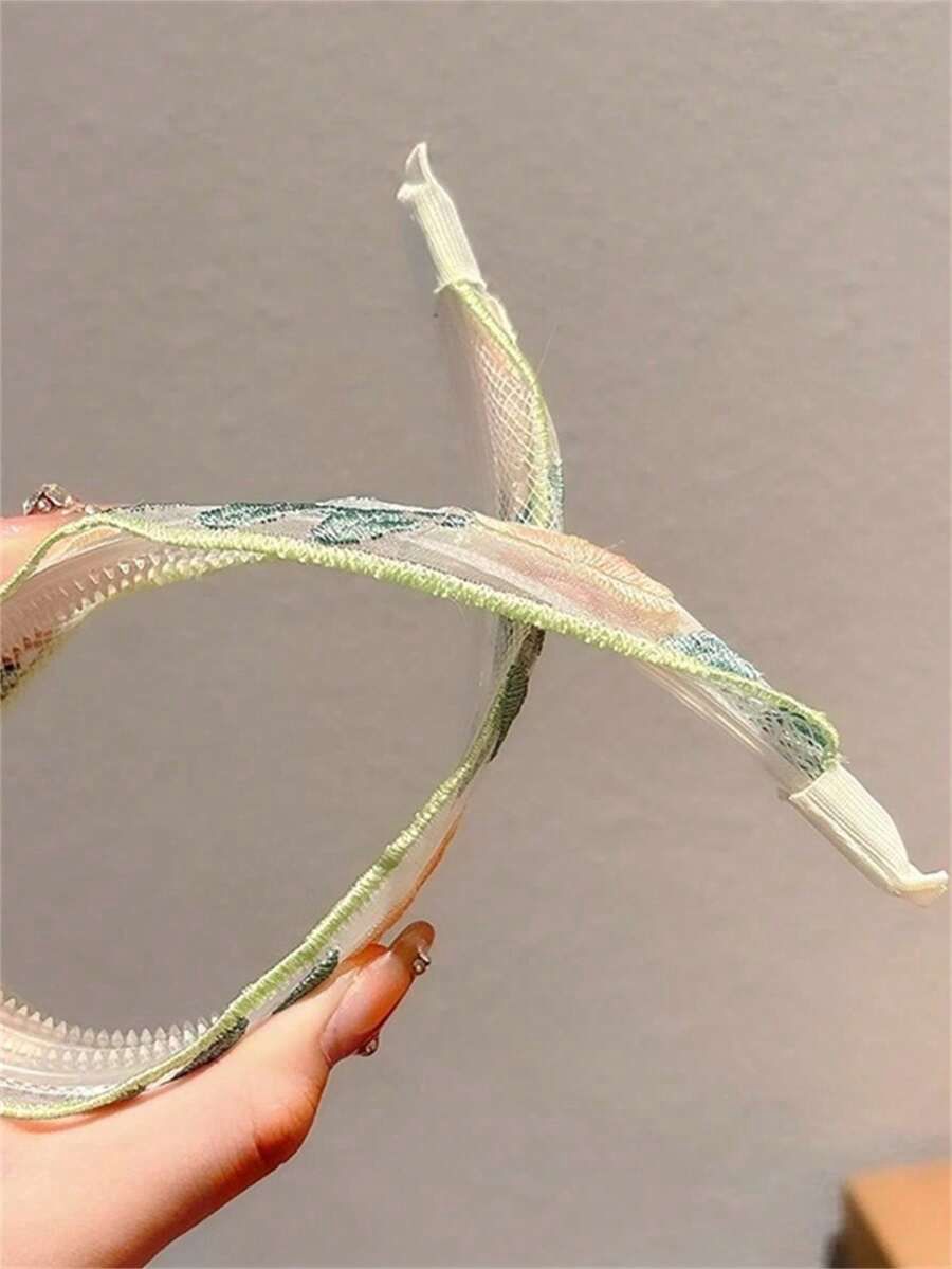 3pcs Flower Print Boho Polyester Braided Embroidery Hair Hoop, Headbands ,Hairband For Women Hair Accessories Head Accessories — image 3