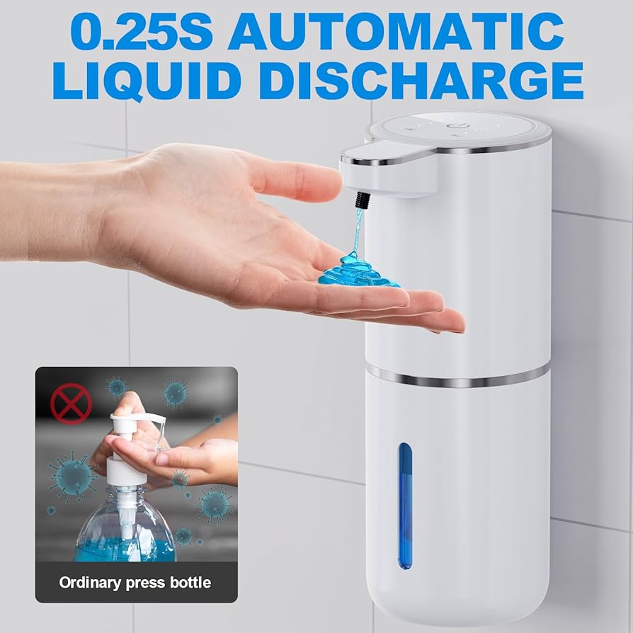 Automatic Soap Dispenser, 380 ml, Electric Wall Mounting, Non-Contact Automatic Soap Dispenser, USB Rechargeable with Infrared Motion Sensor for Bathroom, Kitchen, Office — image 4