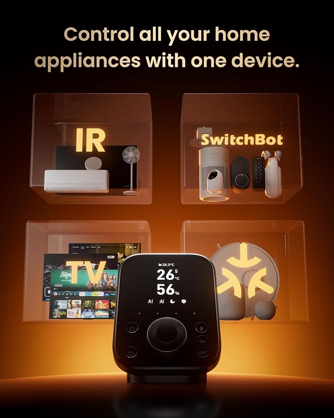 SwitchBot Hub 3 (3rd Gen), Smart Home Hub with 2.4'' IPS Screen & Knob Control, WiFi Thermometer Hygrometer, IR Remote Hub (Matter/Bluetooth 200m), Alexa/Google/Apple Home Compatible — image 5