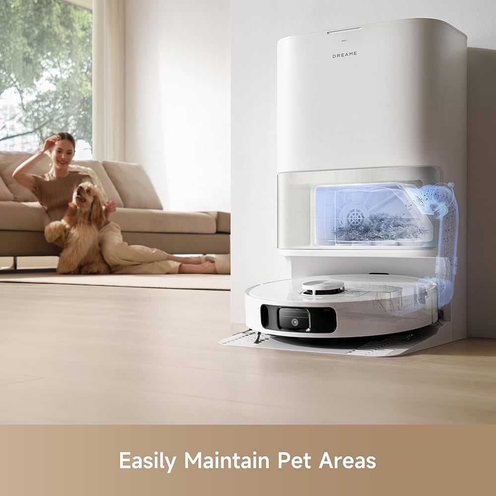 Dreame L10s Ultra Gen 2 Robot Vacuum and Mop, 10,000Pa Suction, RoboSwing Mop Extension, Fully Automatic Base,10.5mm Auto Lift, Auto Empty upto 100 days, Self Cleaning, Pet Mode,White, 2 Year Warranty — image 8