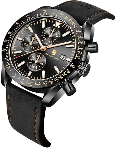 BY BENYAR Mens Watches Chronograph Analog Quartz Movement Stylish Sports Designer Wrist Watch 30M Waterproof Elegant Gift for Men — image 3