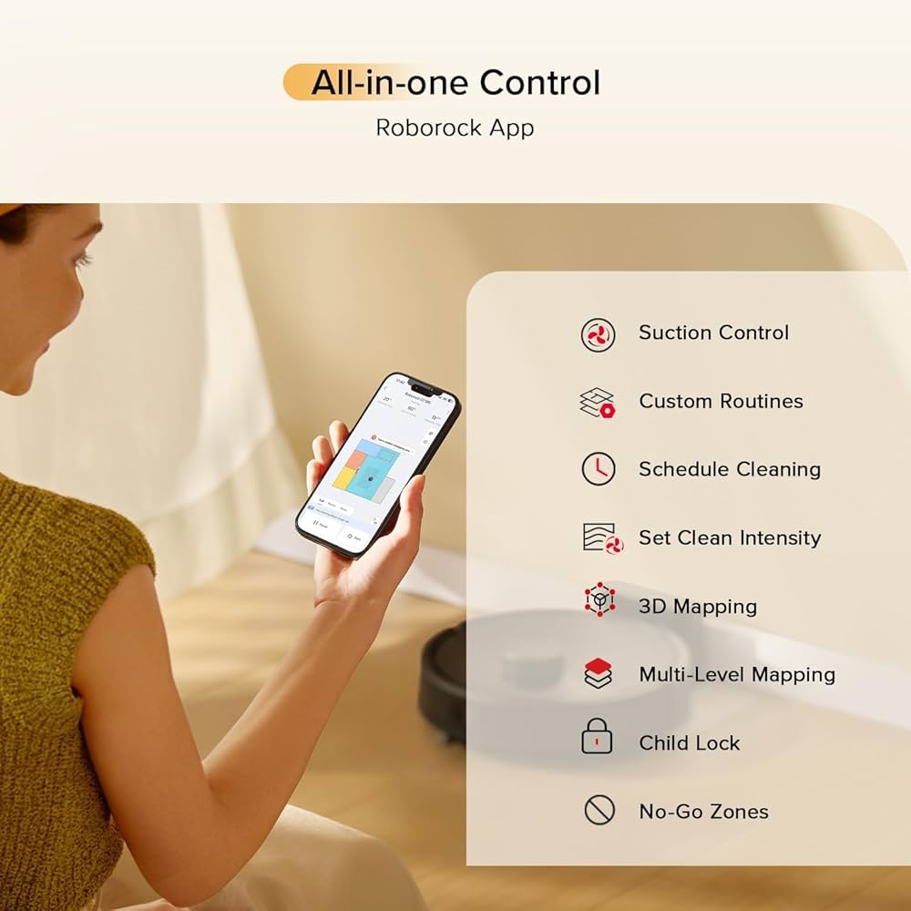 roborock Q7 TF(Upgraded from Q5 Pro) Robot Vacuum and Mop Combo, 10,000Pa HyperForce Suction, Robotic Vacuum Cleaner, Dual Anti-Tangle System, APP-Control, LiDAR Navigation, for Pet Hair and Carpet — image 8