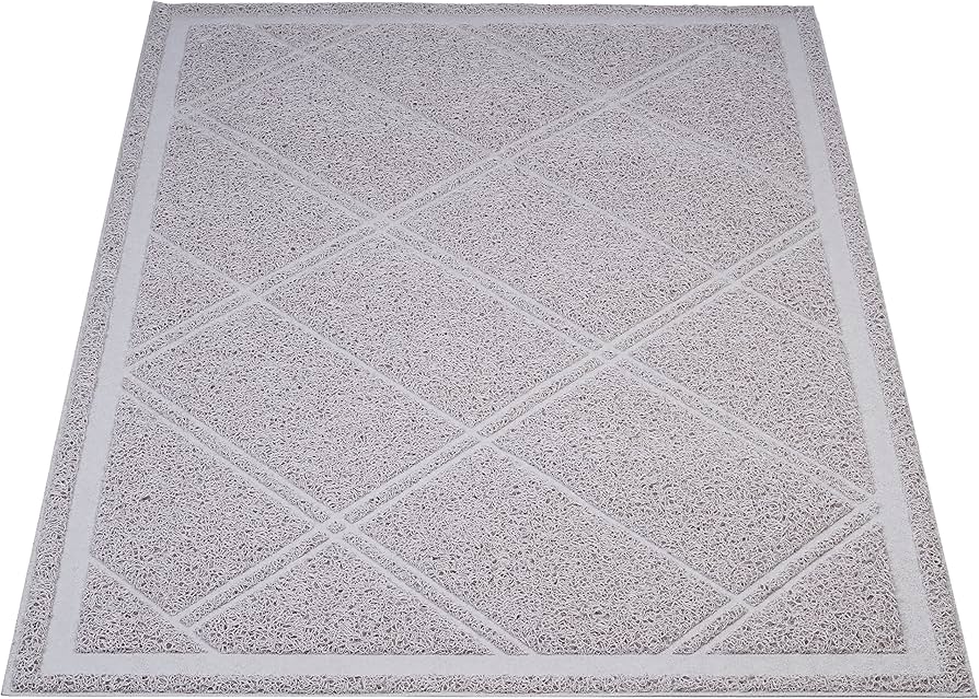 Amazon Basics Less-Mess Cat Litter Box Mat, 24 x 35 Inches, Grey