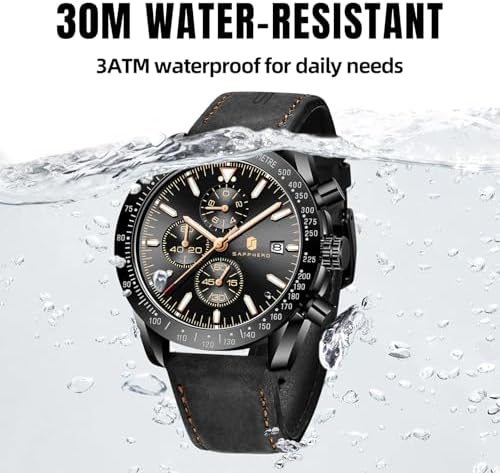 BY BENYAR Mens Watches Chronograph Analog Quartz Movement Stylish Sports Designer Wrist Watch 30M Waterproof Elegant Gift for Men — image 5