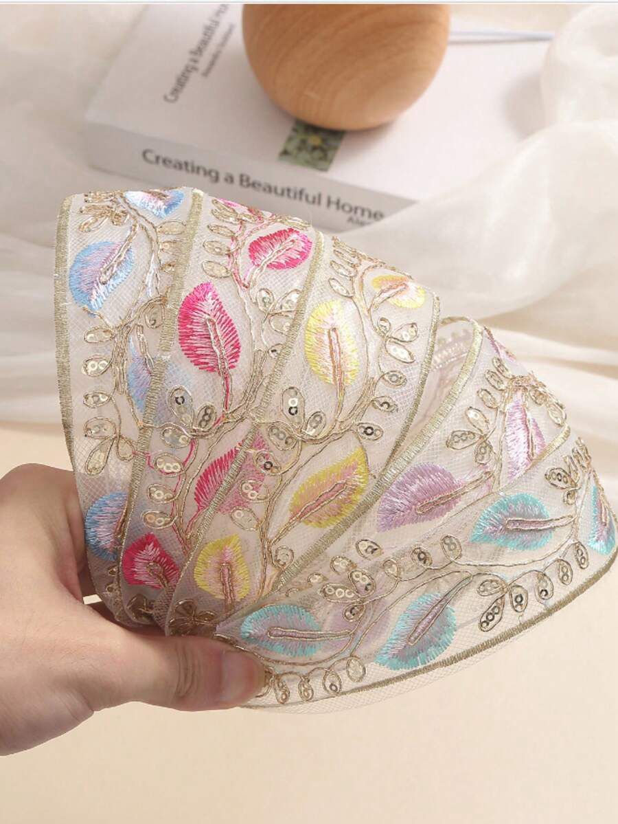 3pcs Flower Print Boho Polyester Braided Embroidery Hair Hoop, Headbands ,Hairband For Women Hair Accessories Head Accessories — image 5