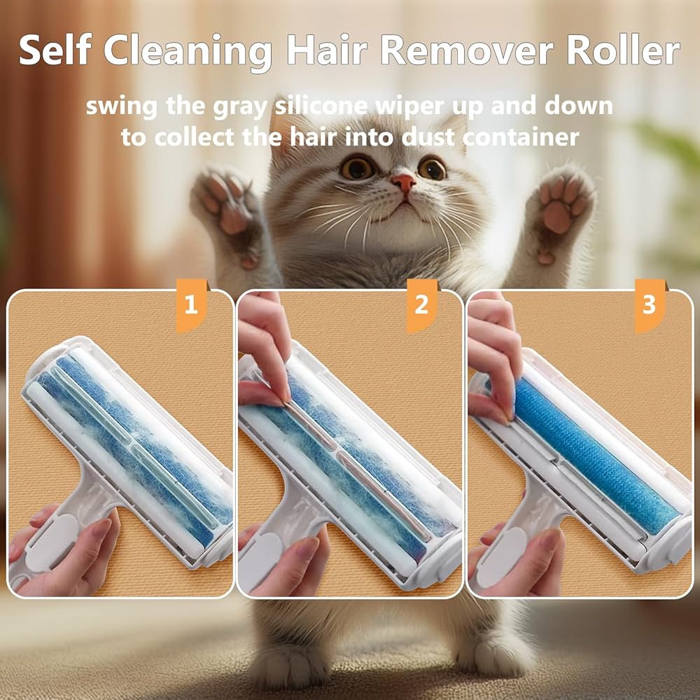 ACE2ACE Pet Hair Remover Roller, Reusable Animal Hair Removal Brush for Dogs and Cats, Self Clean Pet Fur from Carpet, Furniture, Rugs, Laundry, Clothes and Bedding, Sofa — image 5