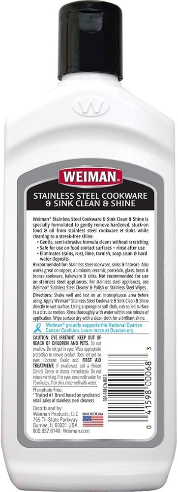 Weiman Stainless Steel Sink and Pots & Pans Cleaner and Polish — image 2