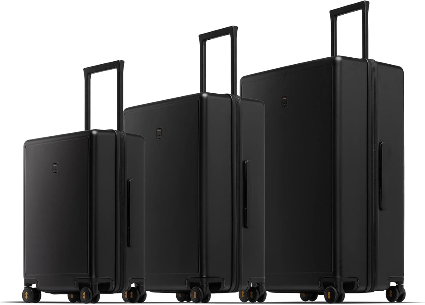 LEVEL8 Luggage Set of 3 Carry on Suitcase, Elegance Matt Design 100% PC Trolley Case TSA Approved Checked Luggage Lightweight with 8 Spinner Wheels(Black, 40L/65L/105L)