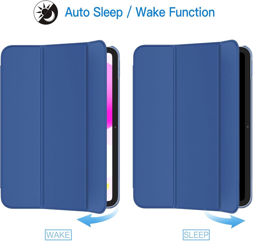 JETech Case for iPad (A16) 11th Generation 11 Inch 2025 / iPad 10th Generation 10.9 Inch 2022, Slim Smart Cover with Hard PC Translucent Back, Supports Touch ID, Auto Wake/Sleep (Navy Blue) — image 6