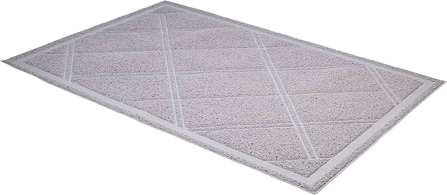 Amazon Basics Less-Mess Cat Litter Box Mat, 24 x 35 Inches, Grey — image 4