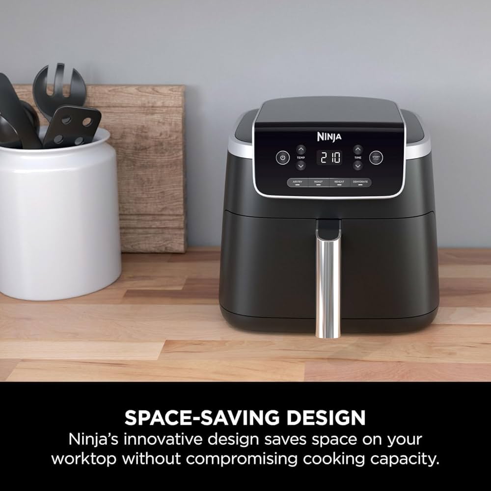 Ninja Air Fryer PRO 4.7L, Single Drawer, 4-in-1, Air Fry, Roast, Reheat, Dehydrate, Cooks 1-2 Portions, Digital, Non-Stick Drawer & Crisper Basket, 2000W, Black, AF140ME, 2 Years Warranty — image 5