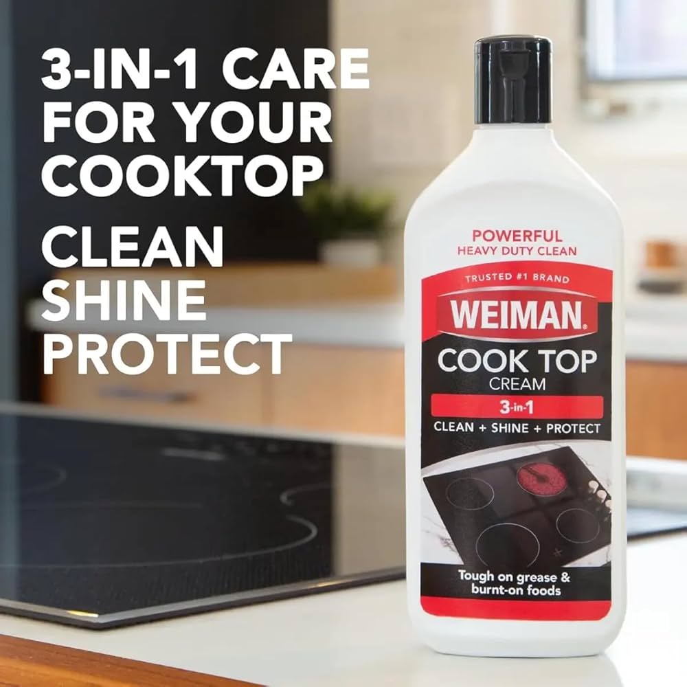 Weiman Glass Cooktop Heavy Duty Cleaner & Polish - Shines and Protects Glass/Ceramic Smooth Top Ranges with its Gentle Formula - 10 Oz., Clear — image 2