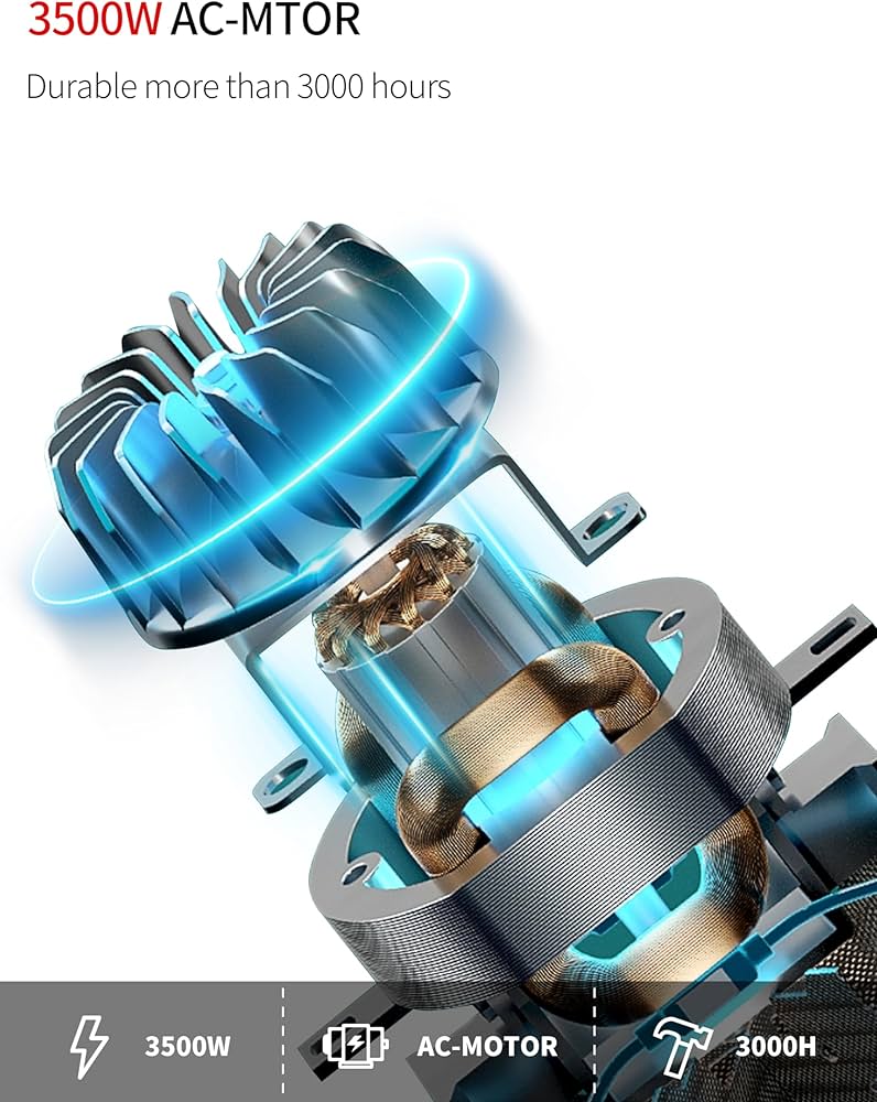 GRT PRO Professional Hair Dryer 3500W Ionic Hairdryer AC Motor Blue Light Anion with 1 Diffuser & 2 Nozzles Accessories, Overheating Protection 2 Speeds 3 Heat Settings for Women Men Home Salon — image 8