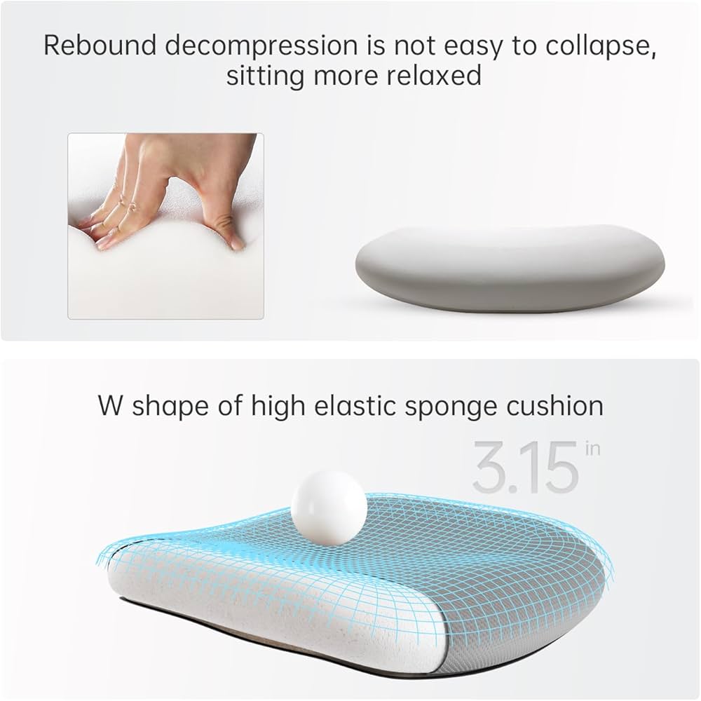 SIHOO M18 Ergonomic Office Chair, Computer High Back Desk Chair with 2D Armrest, Adjustable Headrest, Lumbar Support and Comfortable Thick Cushion.(Grey Mesh White Frame)… — image 8