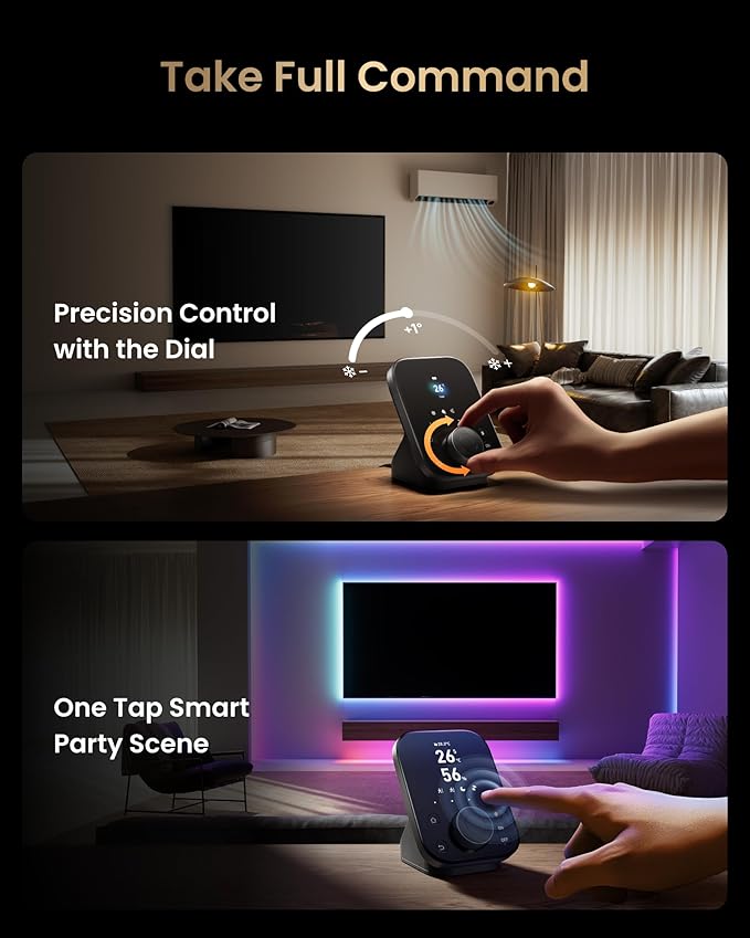 SwitchBot Hub 3 (3rd Gen), Smart Home Hub with 2.4'' IPS Screen & Knob Control, WiFi Thermometer Hygrometer, IR Remote Hub (Matter/Bluetooth 200m), Alexa/Google/Apple Home Compatible — image 3