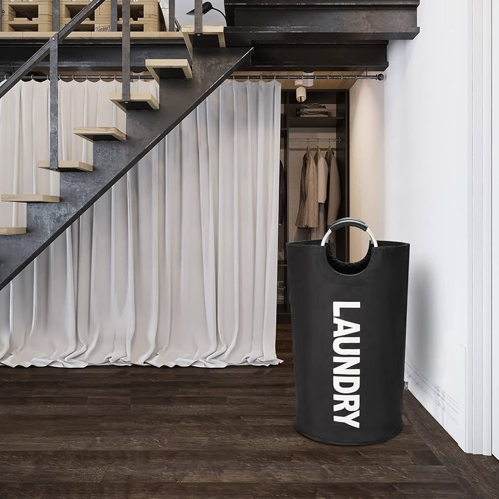 DOKEHOM 90L Large Foldable Laundry Baskets, Foldable Laundry Bags, Clothes Bag (Black, L) Disposable — image 8