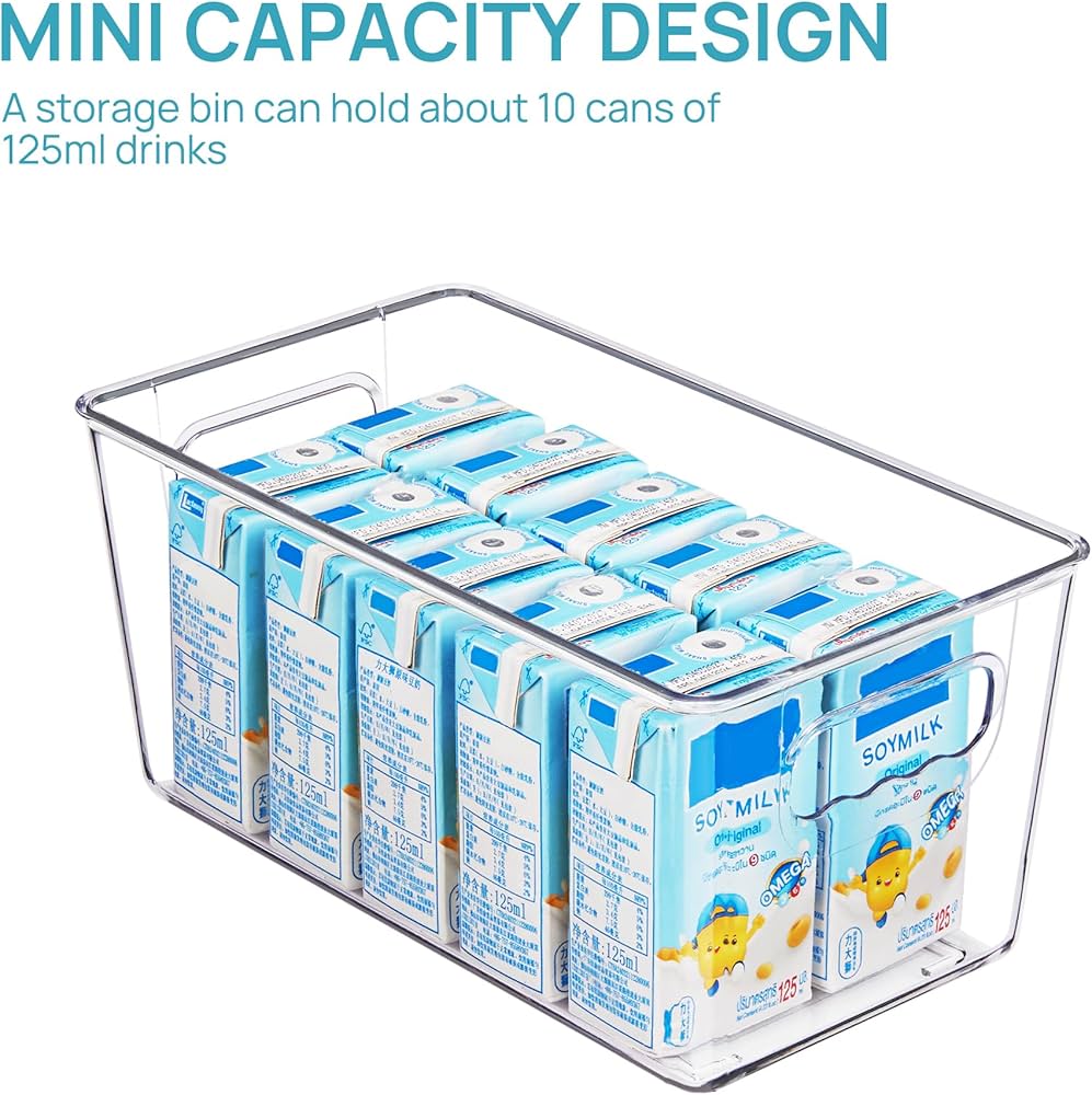 Vtopmart 6 Pack Clear Plastic Pantry Organizer Bins, Food Storage Containers with Handle for Refrigerator, Fridge, Cabinet, Kitchen, Countertops, Cupboard, Freezer Organization, BPA Free, Small — image 4