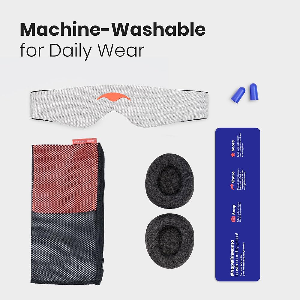 Manta Sleep Mask - 100% Blackout Eye Mask - Zero Eye Pressure - Adjustable Eye Cups - Guaranteed Deepest-Possible Rest - Perfect Sleeping Mask for Light Sleepers, Travelers, Midday Nappers — image 8