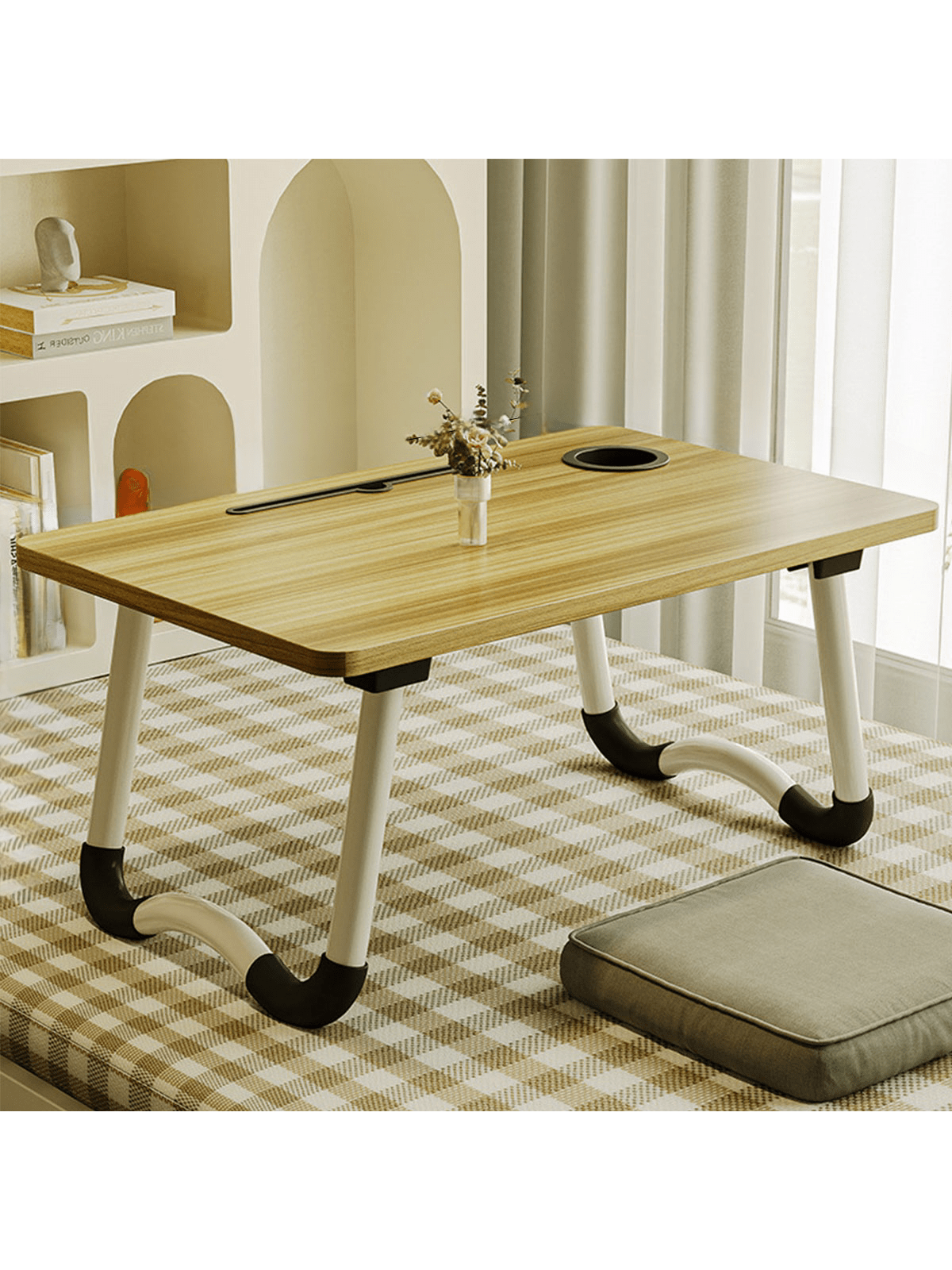 Portable Laptop Desk - Foldable Table Computer Desk - With Cup Holder And Drawer - Suitable For Use On Beds Sofas Or Floors — image 2