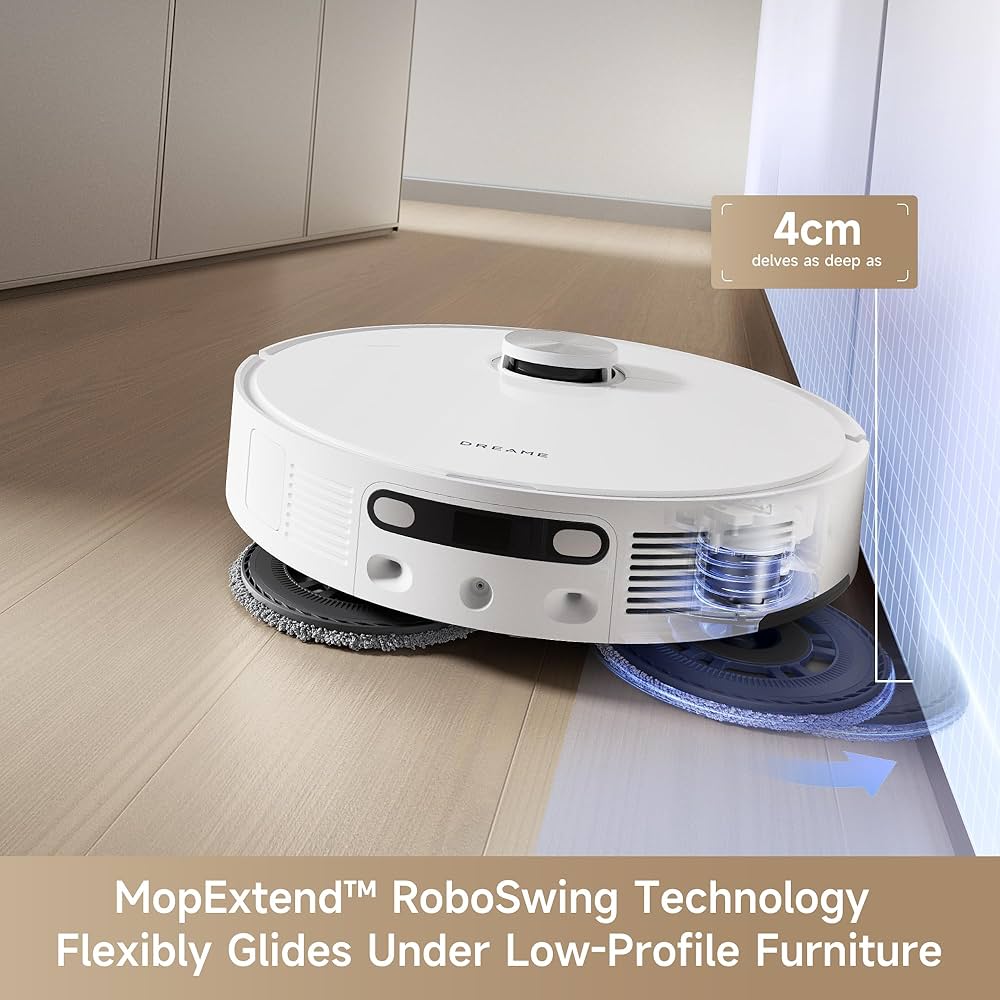 Dreame L10s Ultra Gen 2 Robot Vacuum and Mop, 10,000Pa Suction, RoboSwing Mop Extension, Fully Automatic Base,10.5mm Auto Lift, Auto Empty upto 100 days, Self Cleaning, Pet Mode,White, 2 Year Warranty — image 7