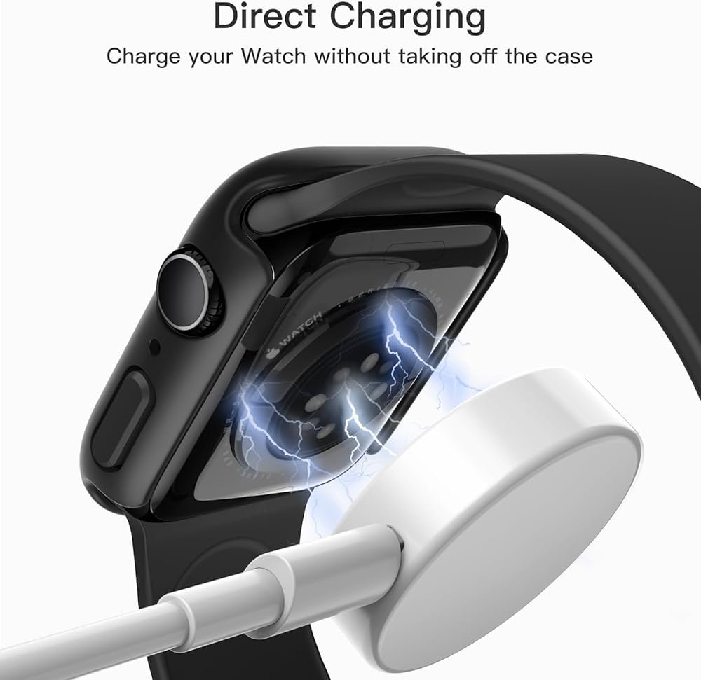 JETech Case with Screen Protector for Apple Watch Series 11/10 46mm, Overall Protective Cover, Built-in Tempered Glass Film High Sensitivity, 2 Pack (Black) — image 6