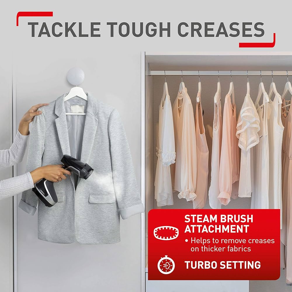 Tefal Access Steam+ Handheld Clothes Steamer, 1600 W, Black And Silver, DT8150, 115 X 145 X 275mm — image 8