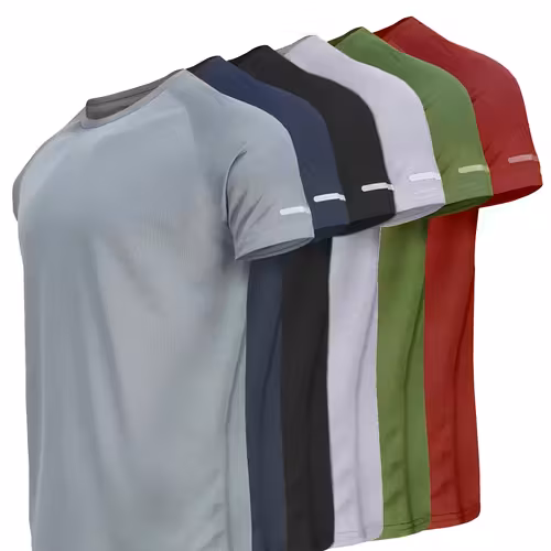 Casual Sporty Printed Reflective Stripe T-Shirts 