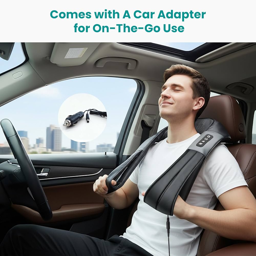 Nekteck Shiatsu Neck and Back Massager with Soothing Heat, Electric Deep Tissue 3D Kneading Massage Pillow for Shoulder, Leg, Body Muscle Pain Relief, Home, Office, and Car Use — image 7