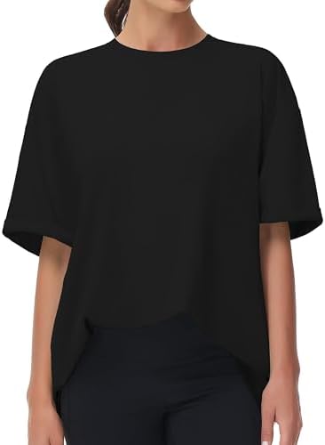 THE GYM PEOPLE Women's Casual Oversized T-Shirts Summer Crewneck Short Sleeve Workout Basic Tee Tops — image 4