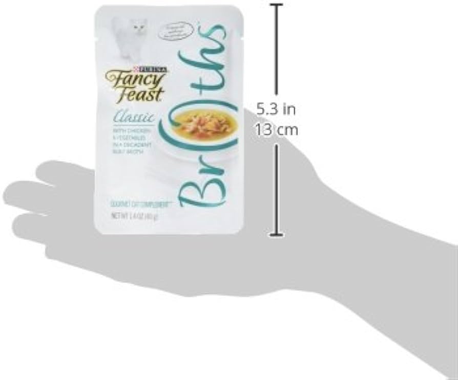 Purina Fancy Feast Broths Chicken and Vegetables in a Decadent Silky Broth, 40 gm (Pack of 16) — image 3