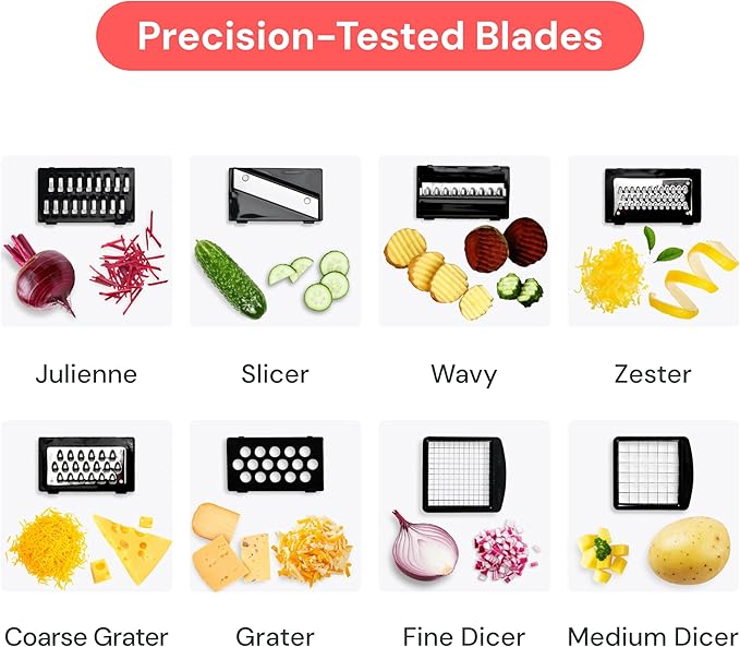 Fullstar The Original Pro Chopper - Vegetable Chopper and Spiralizer, Food Chopper with Container, Fruit Slicer, Kitchen Gadgets & Accessories, Home Essentials (14 in 1, Silver) — image 2